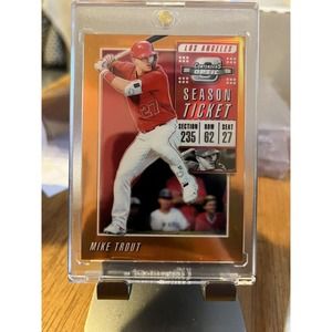 MIKE TROUT ORANGE /17 SEASON TICKET OPTIC CONTENDERS CHRONICLES BASEBALL 2019